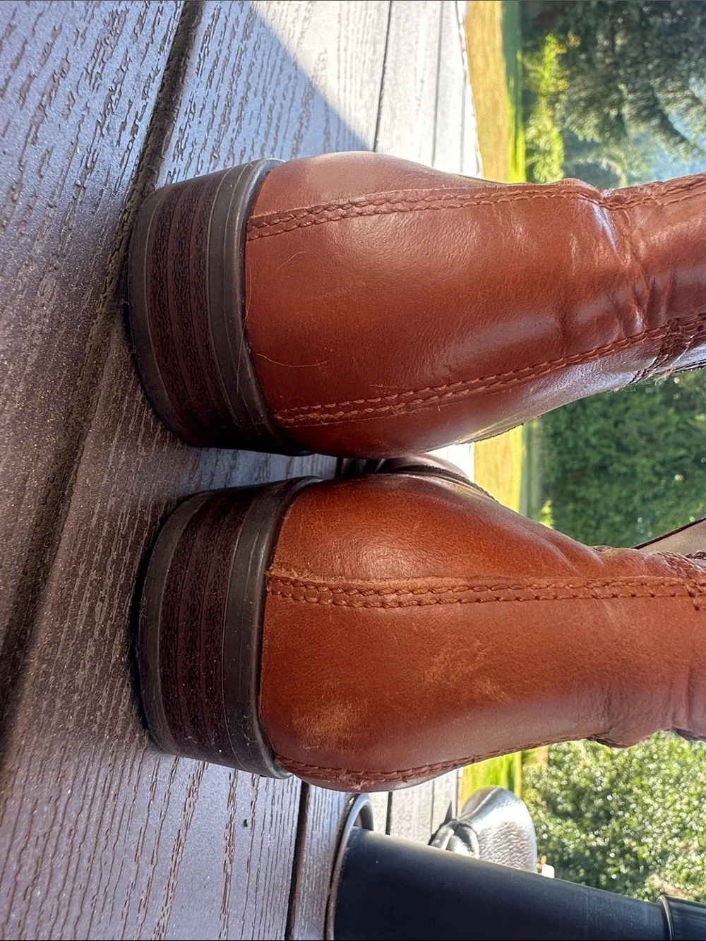 Ciao Bella Leather Cognac Knee High Boots Size 5 1/2